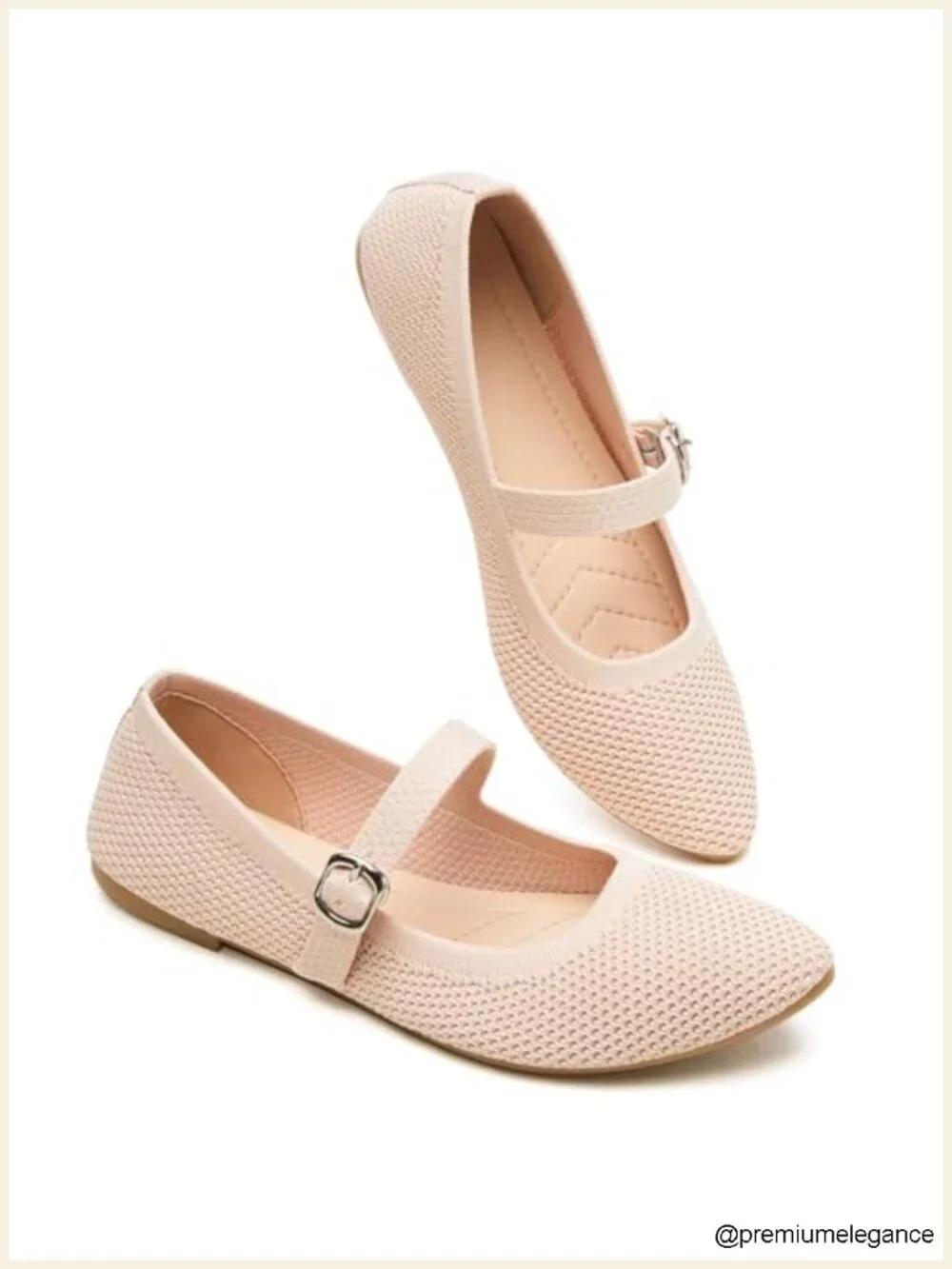 Women's Mesh Ballet Flats with Buckle Strap, Foldable Travel Dress Shoes